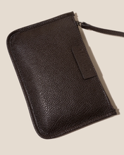 Load image into Gallery viewer, Dark Brown Leather V-Neck Open Top Tote Bag