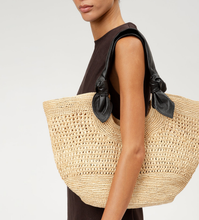 Load image into Gallery viewer, Crochet Straw Knotted Handle Basket Bag