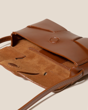 Load image into Gallery viewer, Tan Geometric Leather Mini Crossbody Bag
