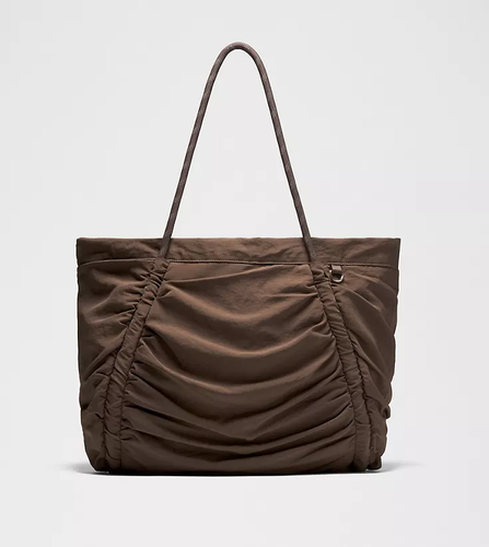 Ruched Nylon Large Capacity Shopper Tote Bag