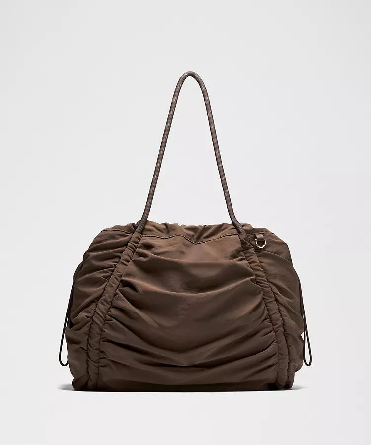 Ruched Nylon Large Capacity Shopper Tote Bag