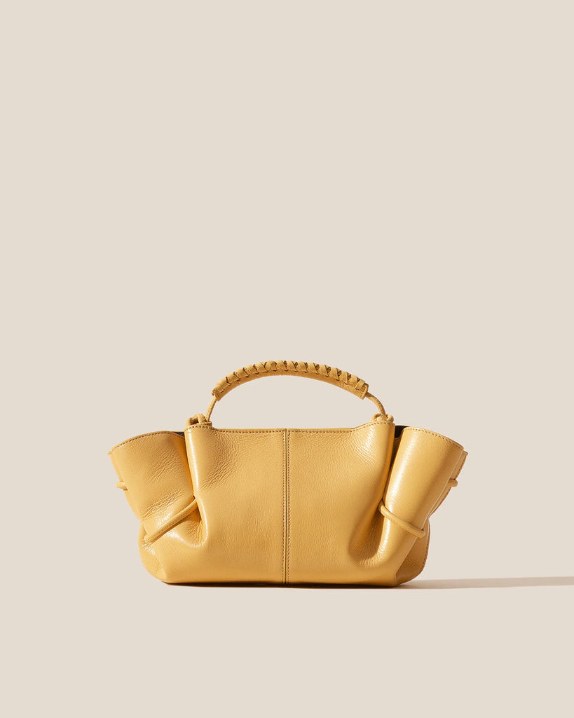 Yellow Braided Handle Leather Mini Shoulder Bag