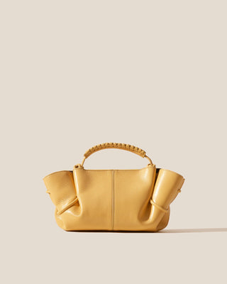 Yellow Braided Handle Leather Mini Shoulder Bag