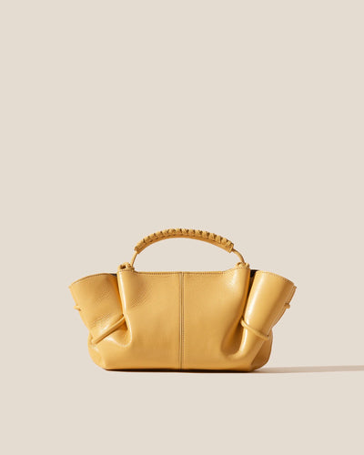 Yellow Braided Handle Leather Mini Shoulder Bag
