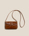 Tan Geometric Leather Mini Crossbody Bag