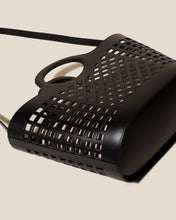 Load image into Gallery viewer, Perforated Leather Ring Handle Basket Bag