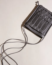 Load image into Gallery viewer, Grey Hand Woven Leather Mini Crossbody Bag