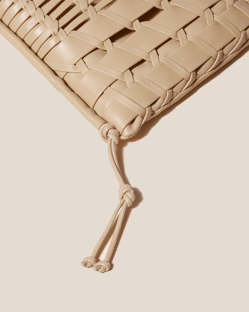 Sand Woven Leather Mini Crossbody Bag