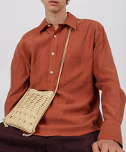 Load image into Gallery viewer, Sand Woven Leather Mini Crossbody Bag