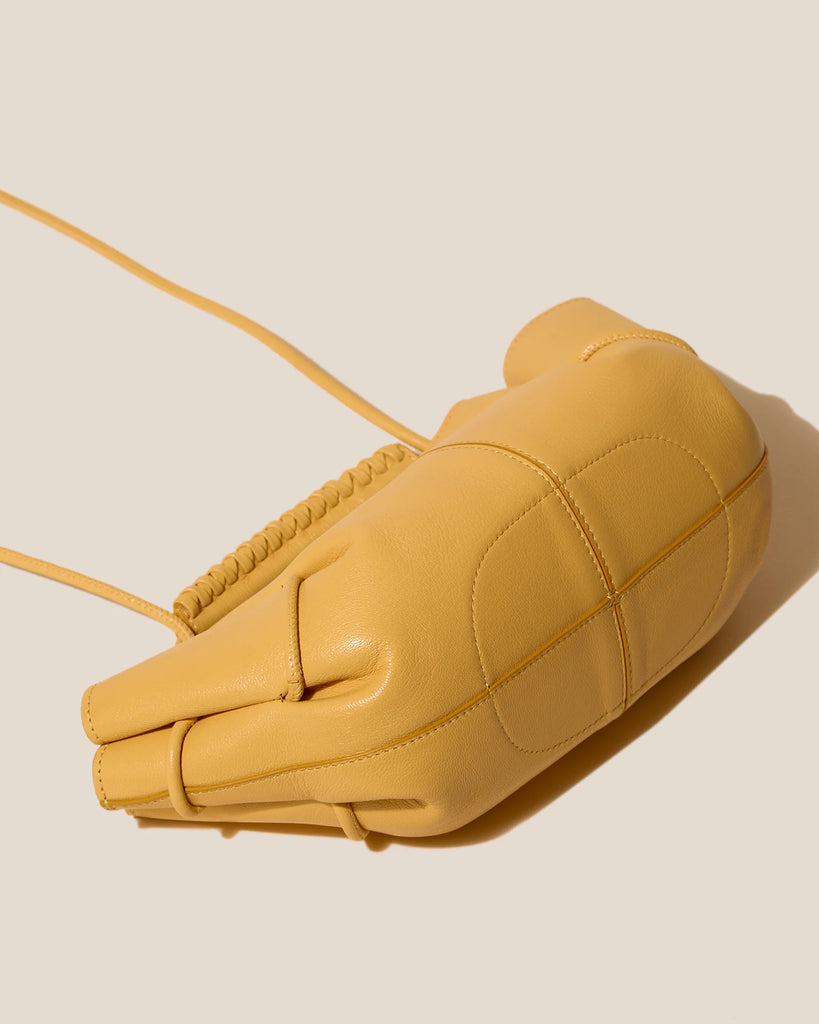 Yellow Braided Handle Leather Mini Shoulder Bag