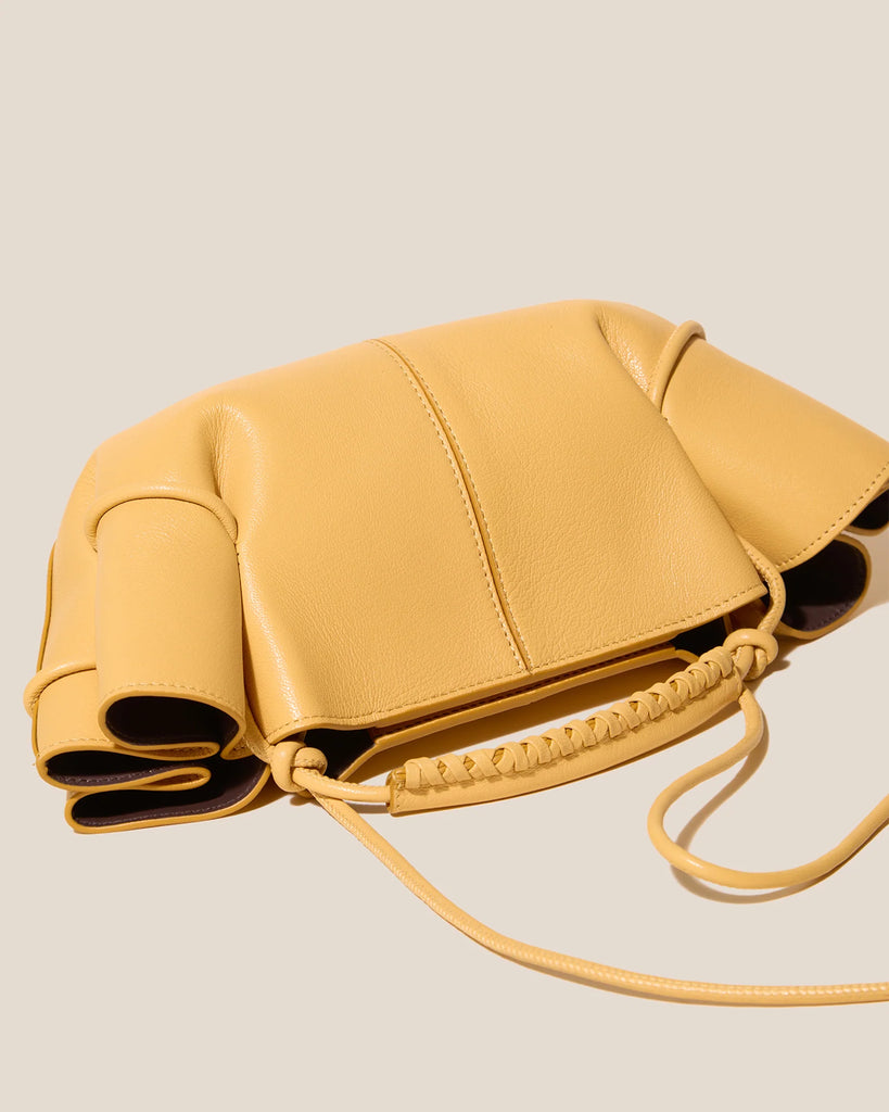Yellow Braided Handle Leather Mini Shoulder Bag