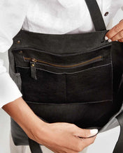 Load image into Gallery viewer, Black Full Grain Leather Everyday Shopper Tote