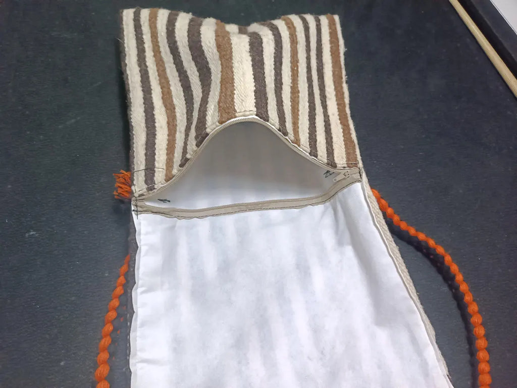 Handwoven Moroccan Wool Kilim Striped Boho Shoulder Crossbody Bag